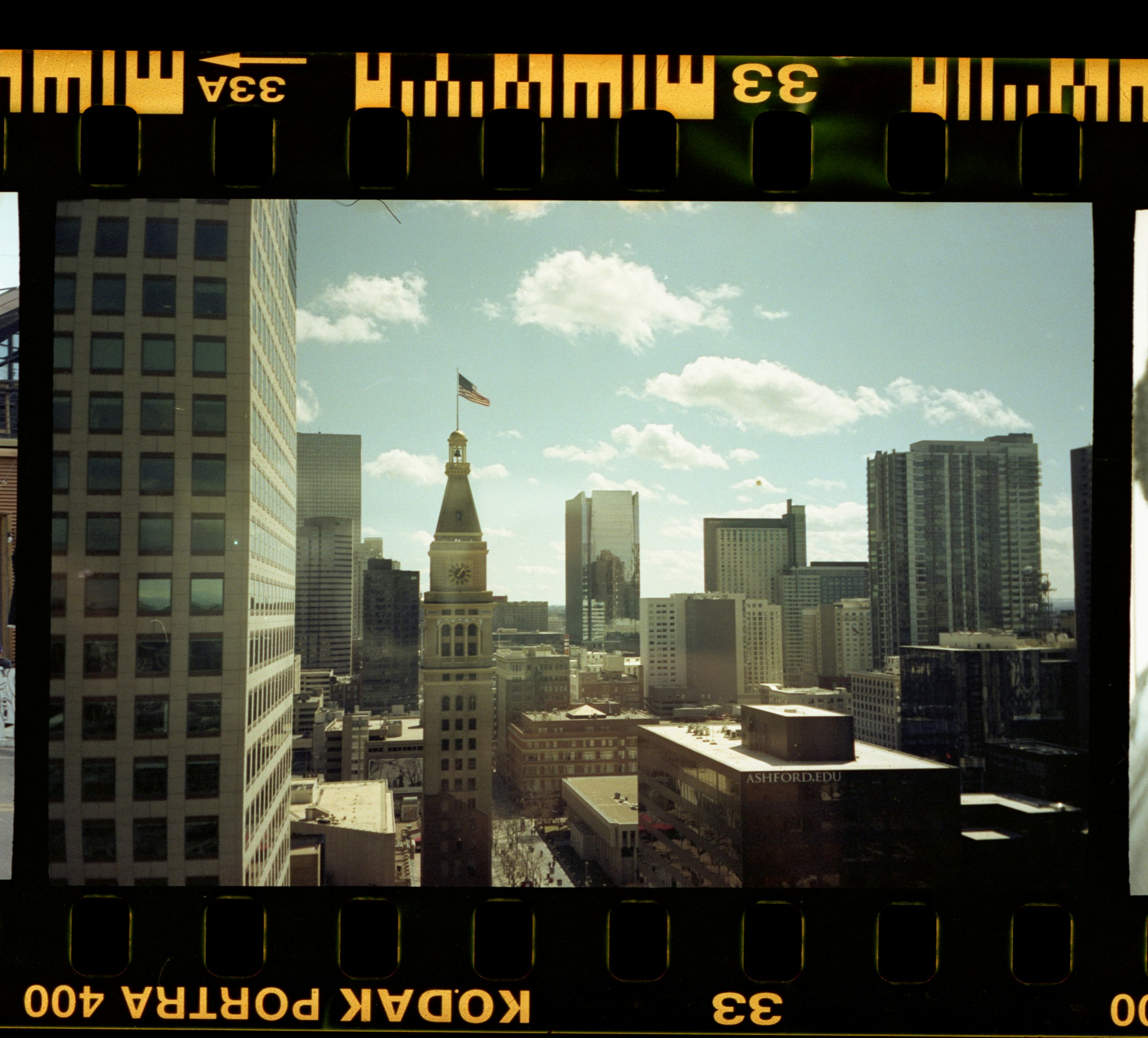 A cinematic view of a skyline in film.