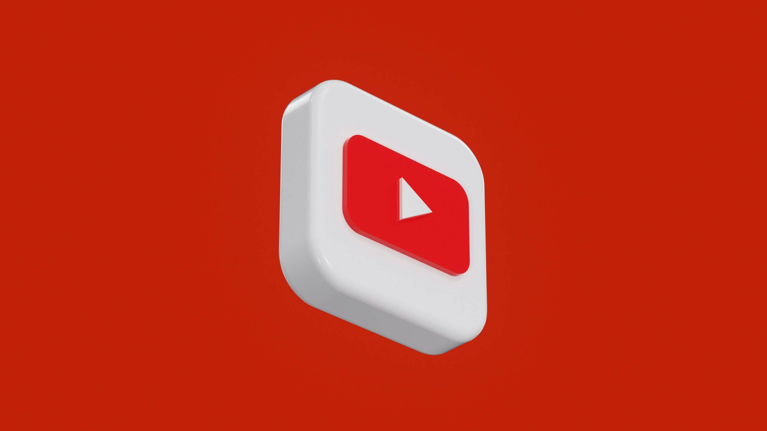YouTube logo on a red background.